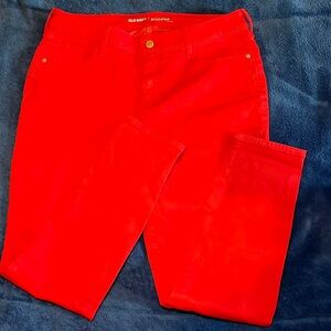 NWOT Old Navy Rockstar Mid-Rise Red Jeans